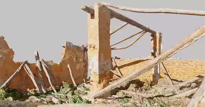 Building Ruins Old Photoscan PBR Low-poly 3D model