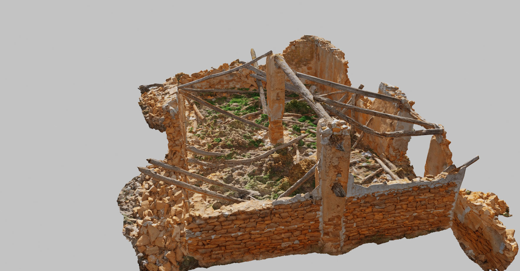 Building Ruins Old Photoscan PBR Low-poly 3D model_10