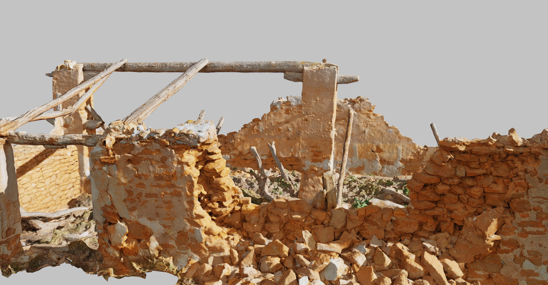 Building Ruins Old Photoscan PBR Low-poly 3D model_20