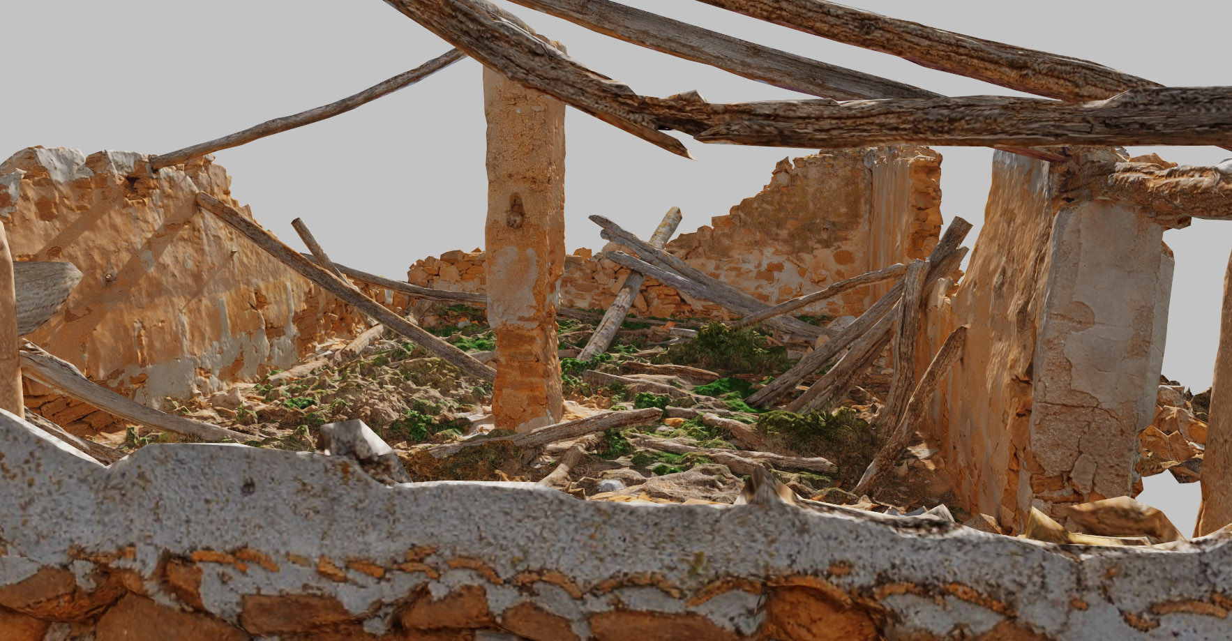 Building Ruins Old Photoscan PBR Low-poly 3D model_18