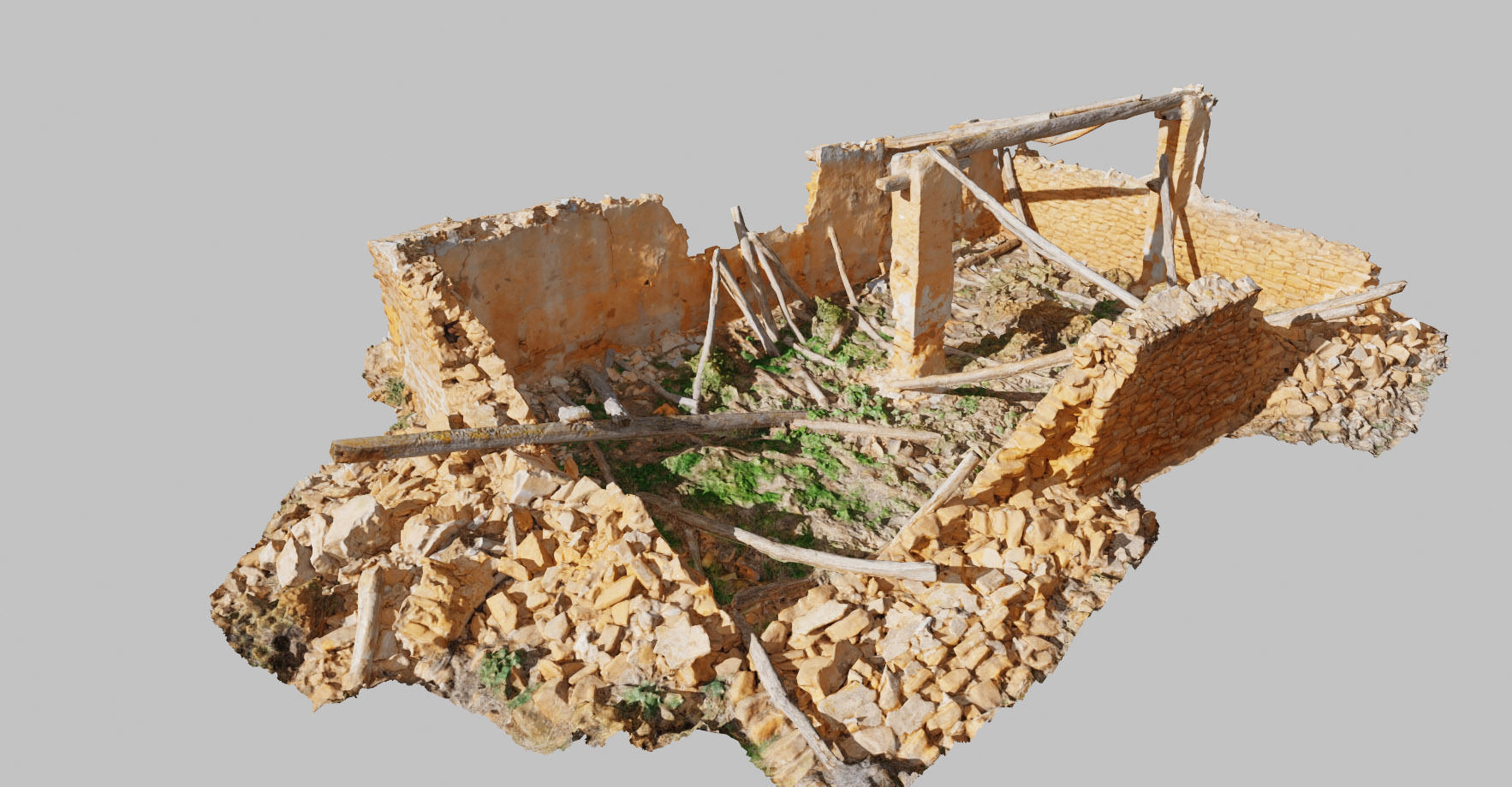 Building Ruins Old Photoscan PBR Low-poly 3D model_16