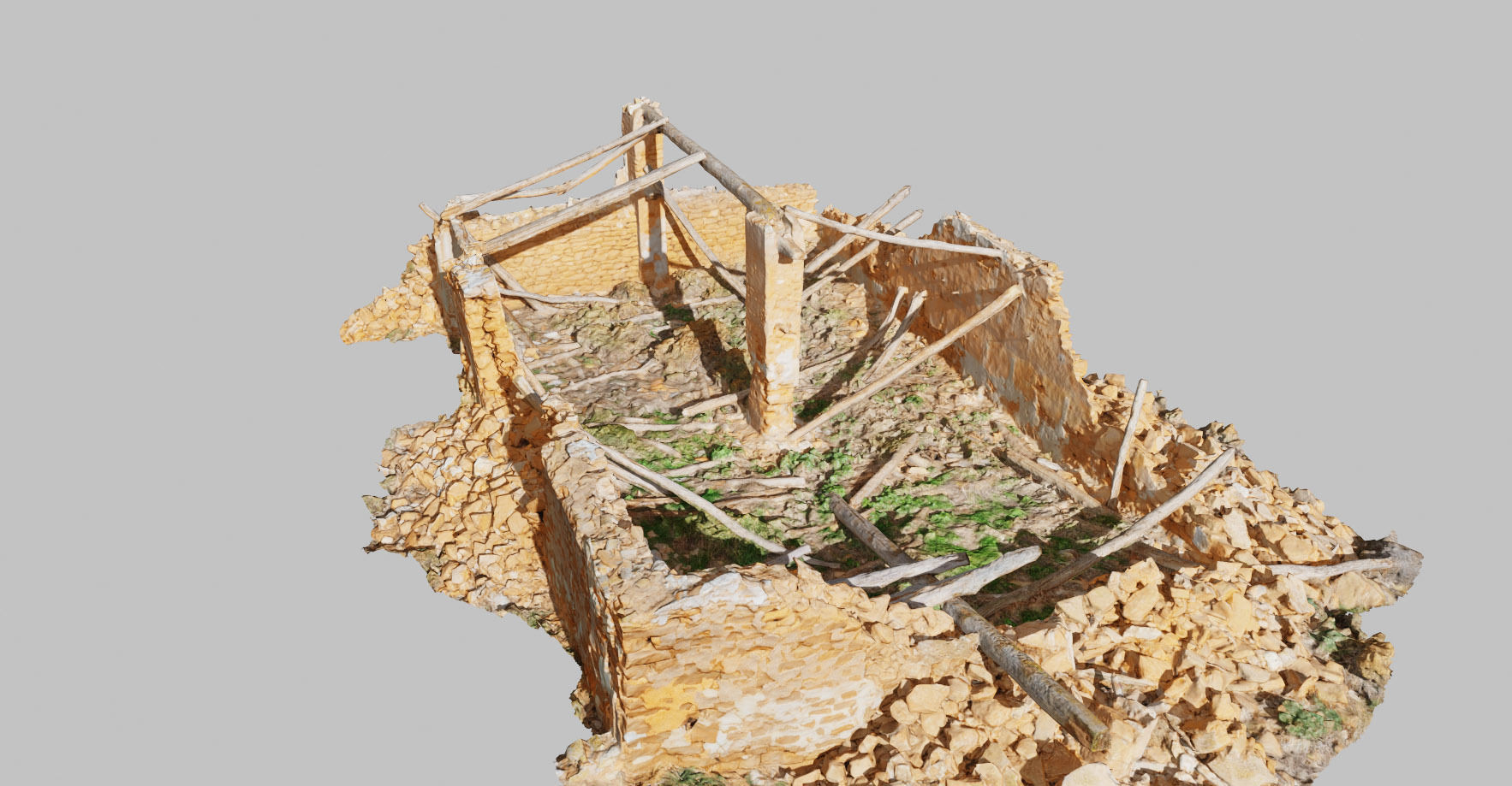 Building Ruins Old Photoscan PBR Low-poly 3D model_14