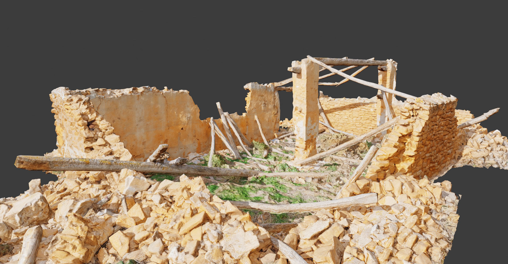Building Ruins Old Photoscan PBR Low-poly 3D model_2