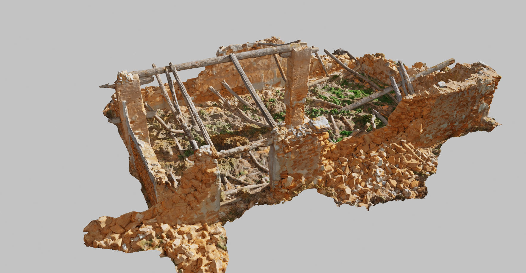 Building Ruins Old Photoscan PBR Low-poly 3D model_12