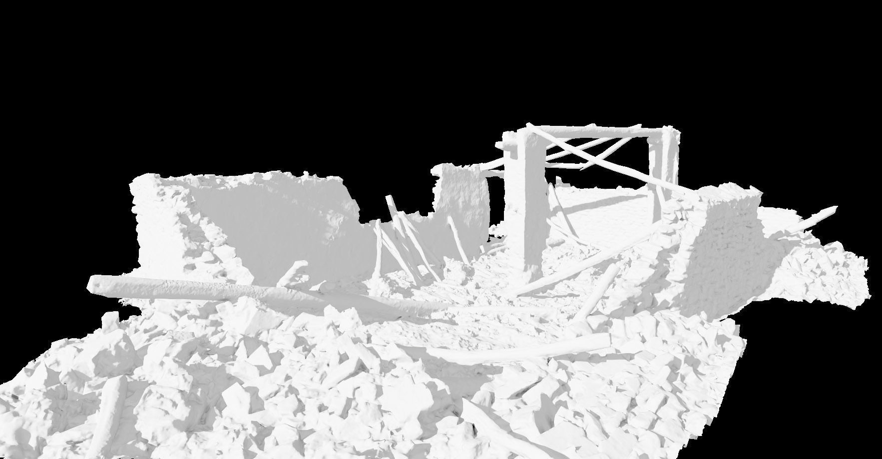 Building Ruins Old Photoscan PBR Low-poly 3D model_23