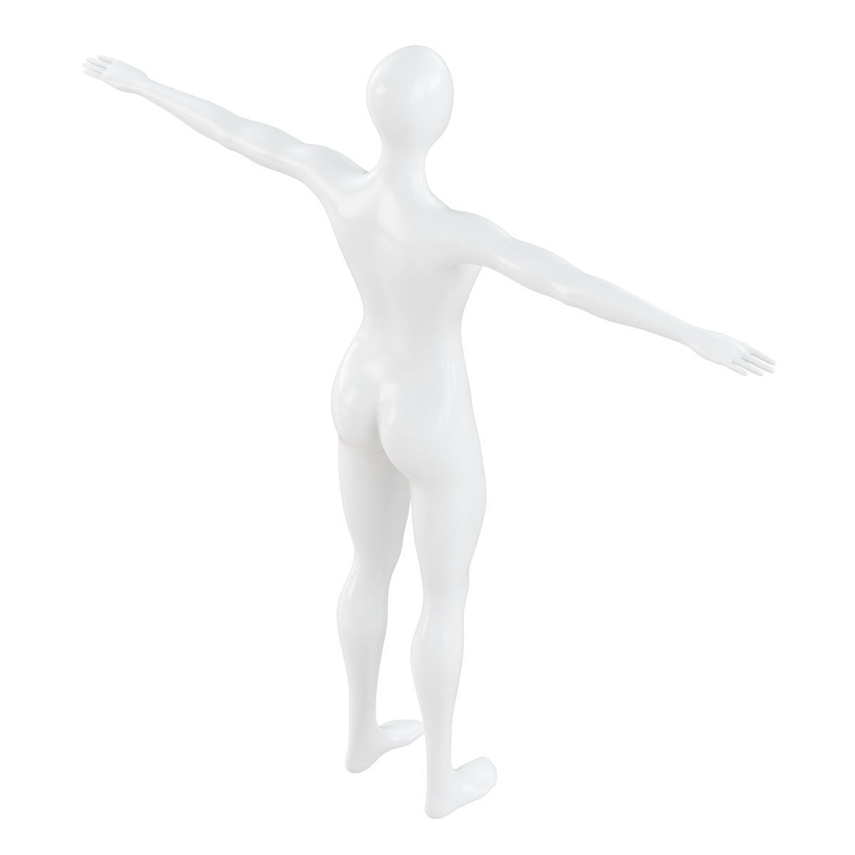 Female faceless mannequin in T-pose 3D model_3