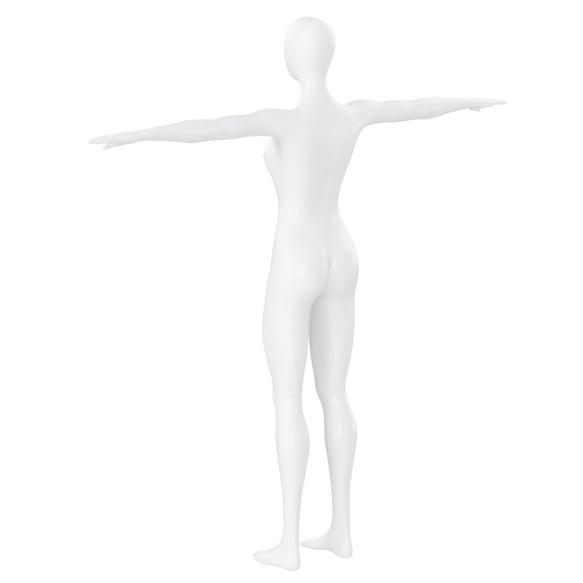 Female faceless mannequin in T-pose 3D model_2