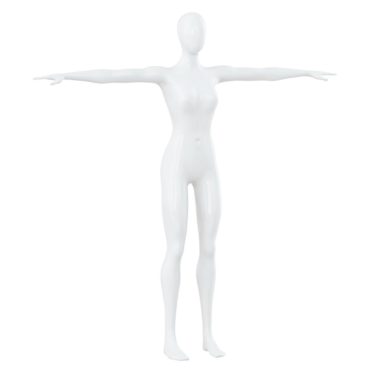 Female faceless mannequin in T-pose 3D model_1