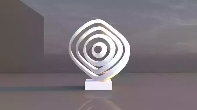 Abstract model spiral metal sculpture