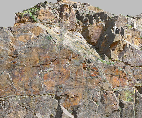 Flat Cliff Mountain Photoscan PBR Low-poly 3D model