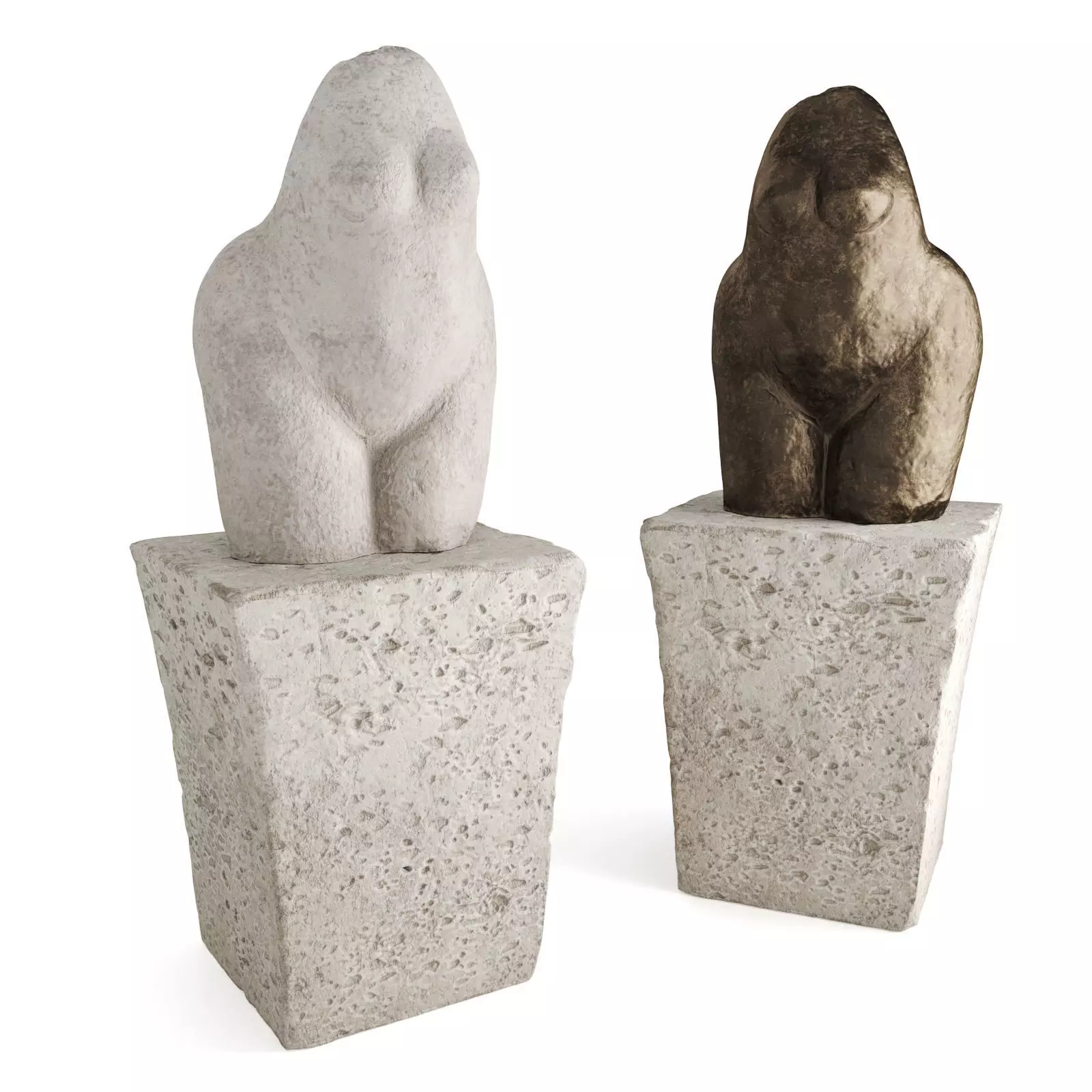 Primitive figure of woman 3D model_0