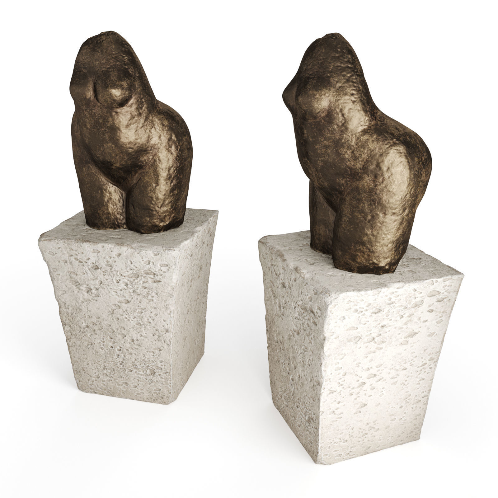 Primitive figure of woman 3D model_1