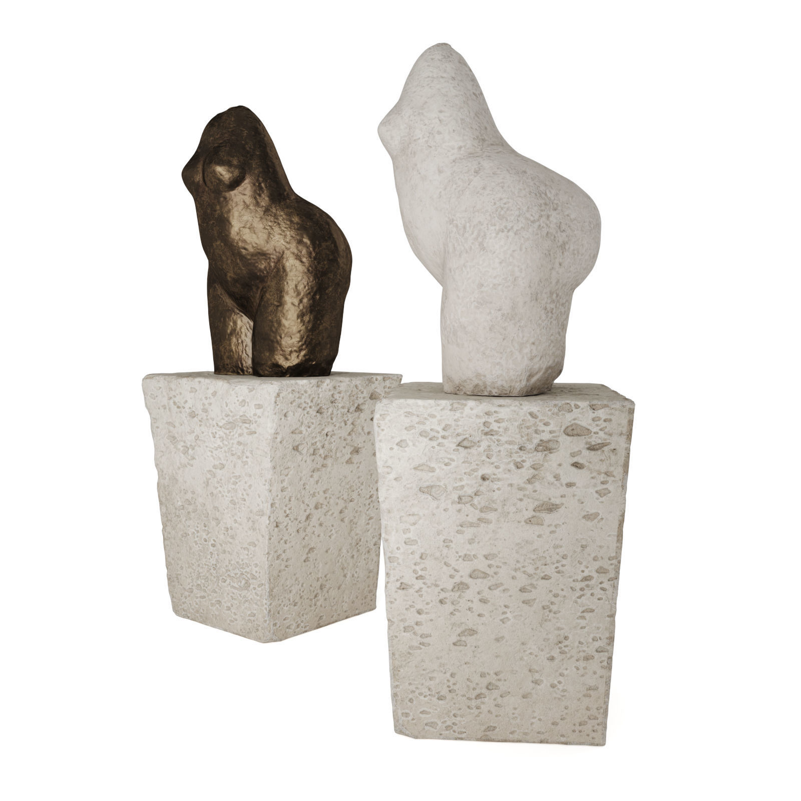 Primitive figure of woman 3D model_3