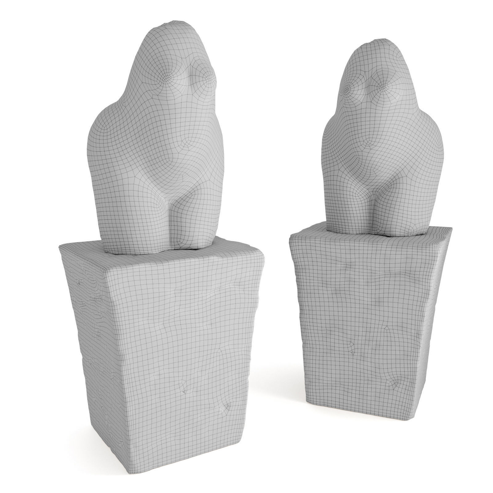 Primitive figure of woman 3D model_4