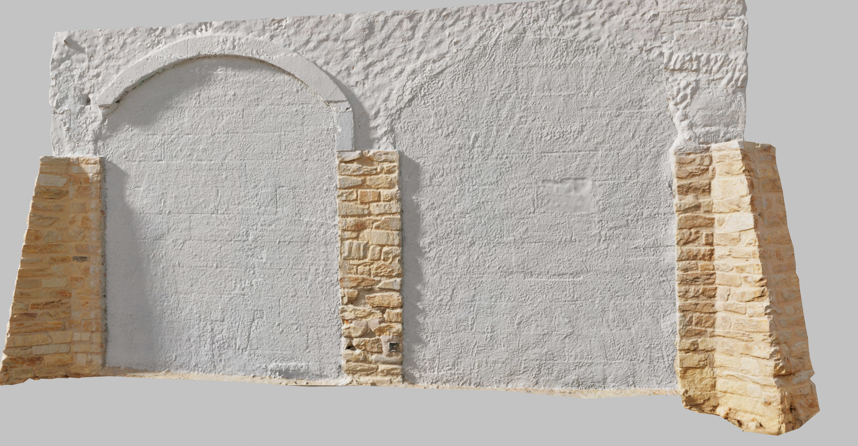 PBR House Wall Painted Bricks Old Photoscan Low-poly 3D model_8
