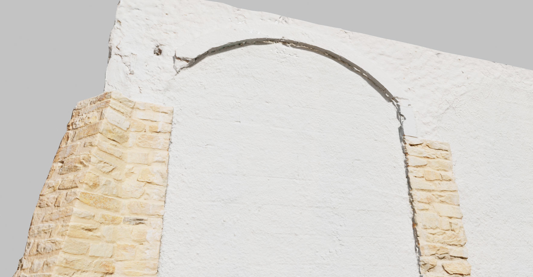 PBR House Wall Painted Bricks Old Photoscan Low-poly 3D model_10