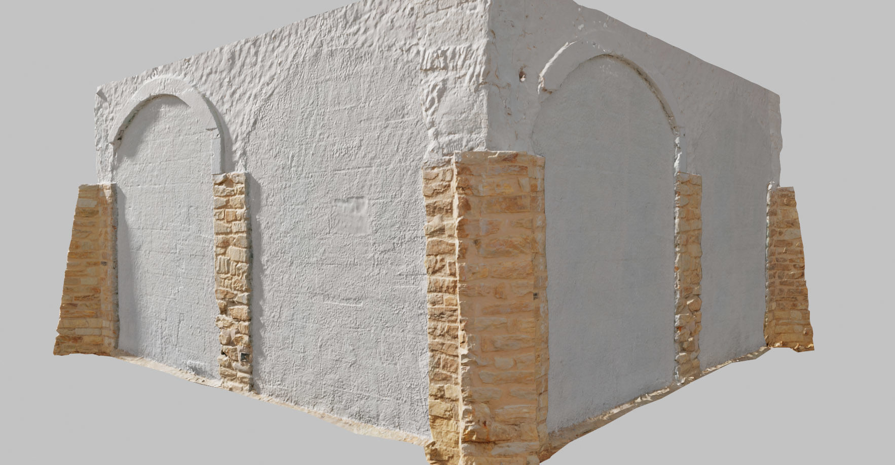 PBR House Wall Painted Bricks Old Photoscan Low-poly 3D model_9