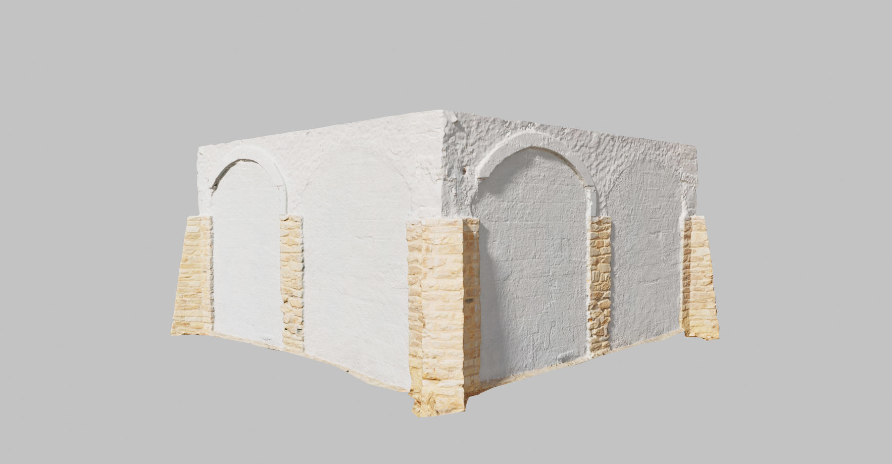 PBR House Wall Painted Bricks Old Photoscan Low-poly 3D model_6