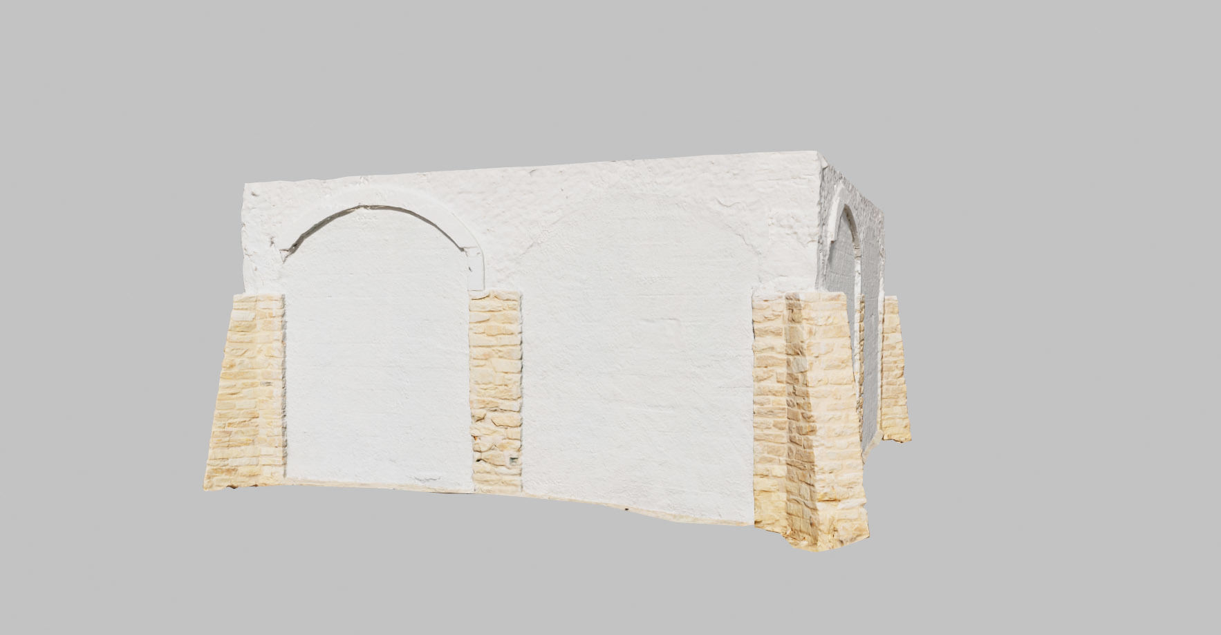 PBR House Wall Painted Bricks Old Photoscan Low-poly 3D model_5