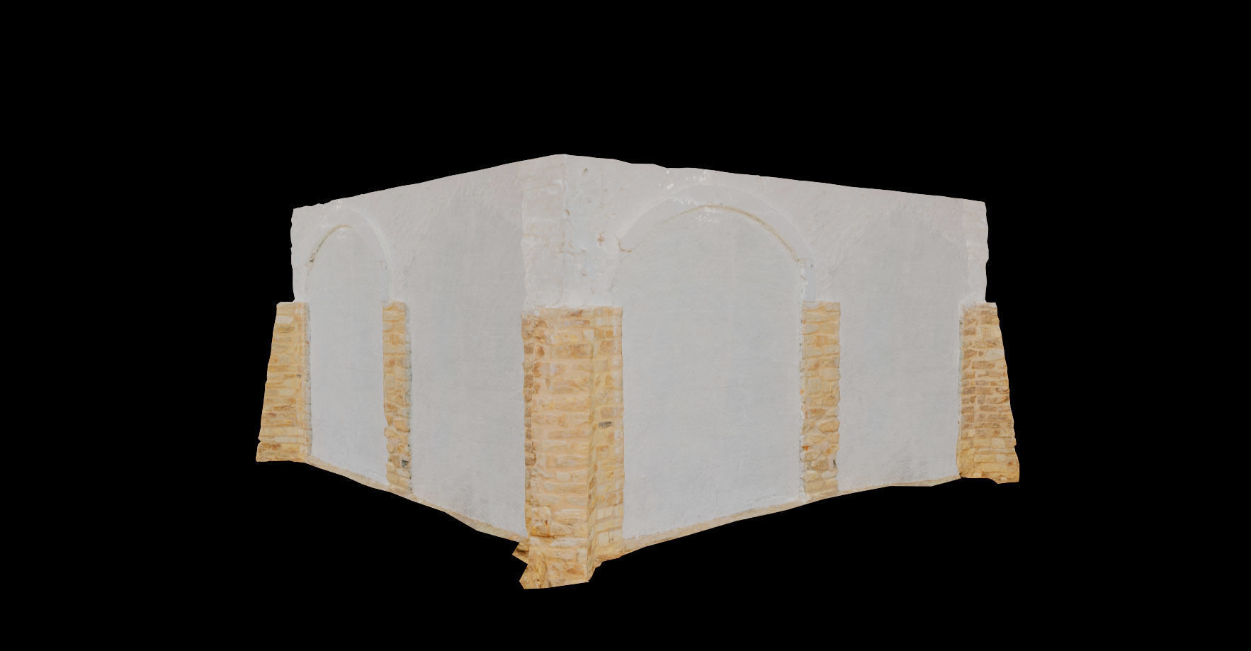 PBR House Wall Painted Bricks Old Photoscan Low-poly 3D model_2