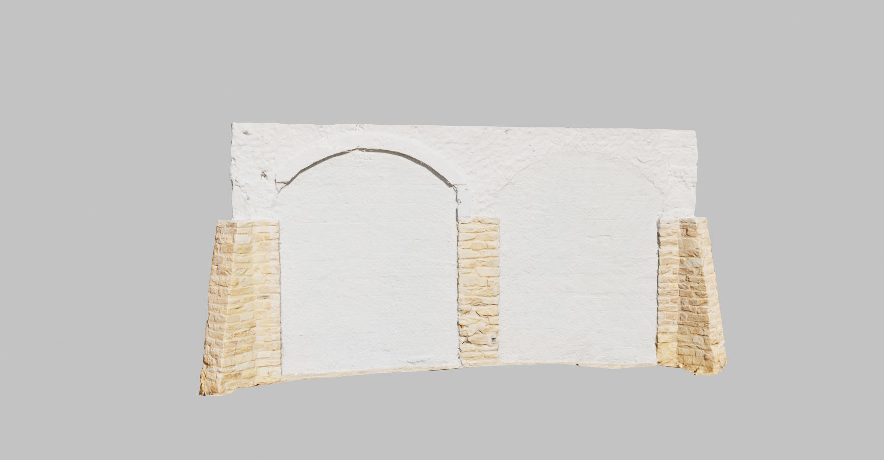 PBR House Wall Painted Bricks Old Photoscan Low-poly 3D model_4