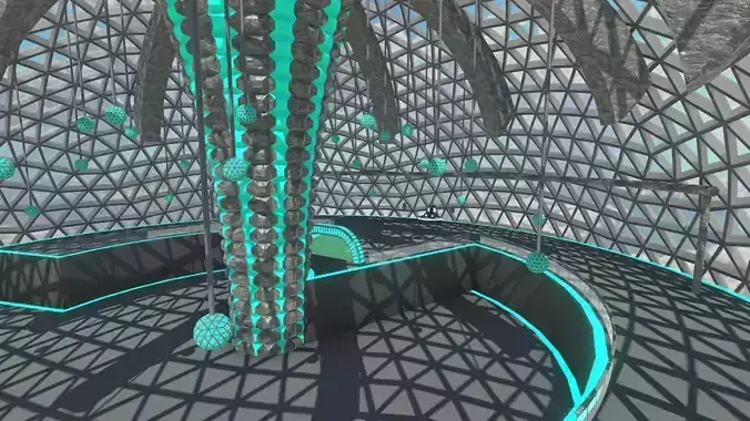 Sci-Fi King Hall 3D model