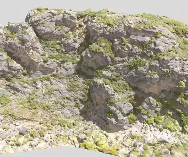 Huge Mountain Side Photoscan PBR Low-poly 3D model