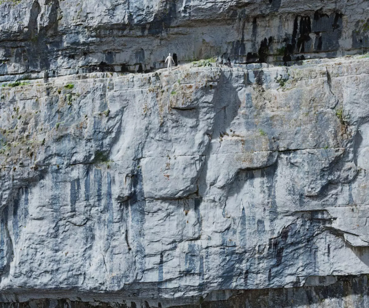 Huge Smooth Cliff Wall Scanned Drone PBR Low-poly 3D model