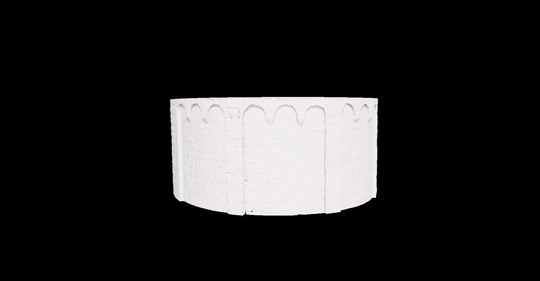 Monastery Wall Round Photoscan PBR Low-poly 3D model_3