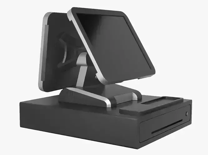 Pos Dual Screen Low-poly 3D model