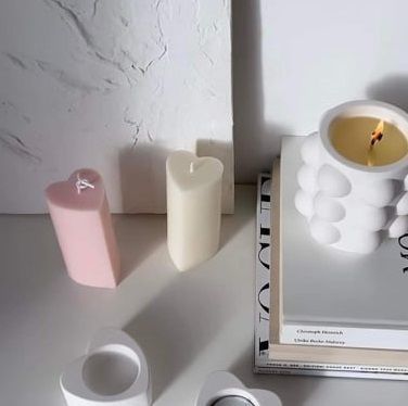 Heart candle silicone mold 3D print model_1