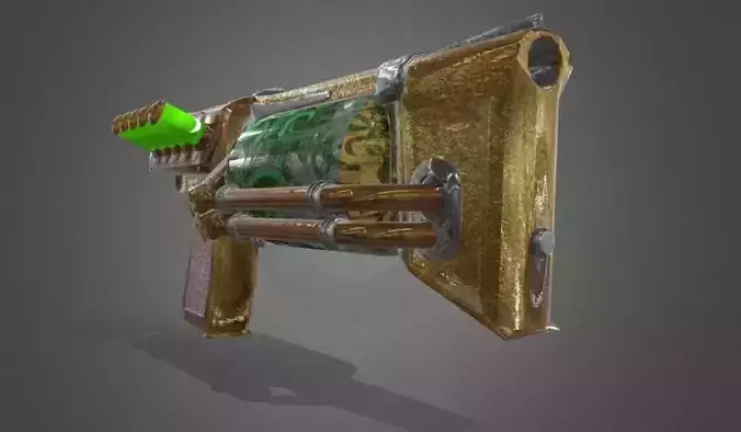 Steampunk Pistol PBR game ready
