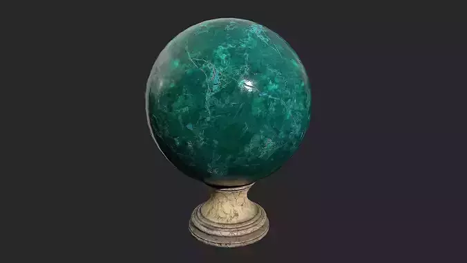 Fortune teller Green Crystal Ball Low-poly 3D model