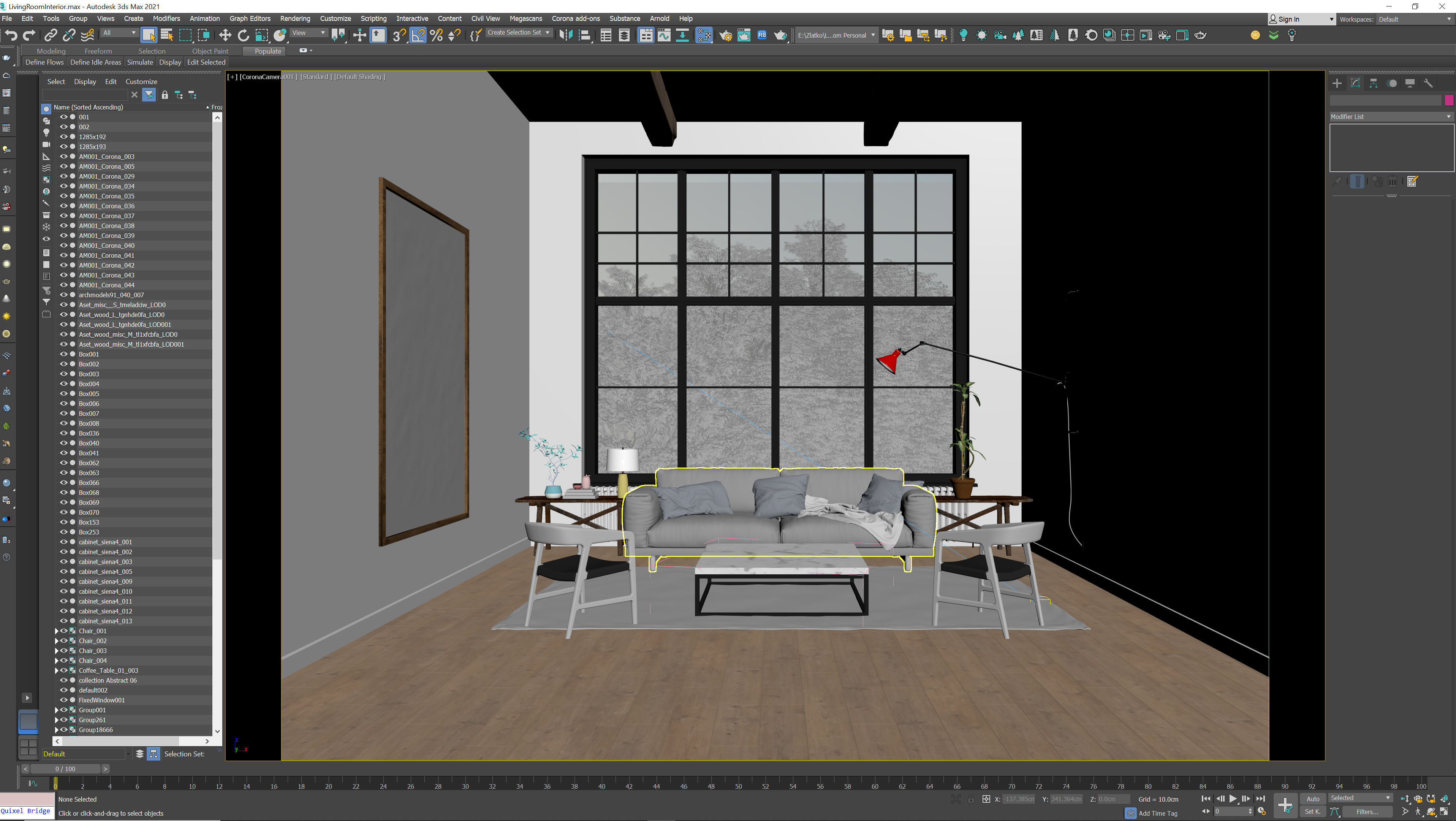 Living room Scene 3D model_2