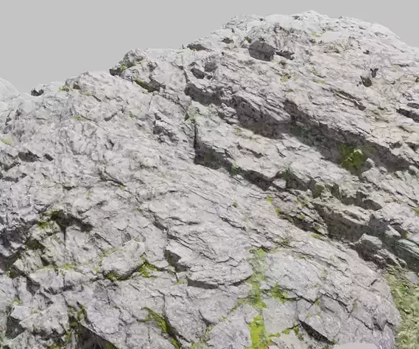 River Cliff Rocks Scan PBR Low-poly 3D model