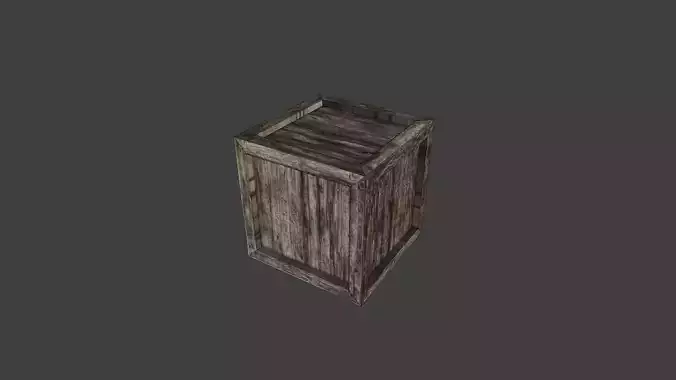 wood crate simple low poly 1x1m