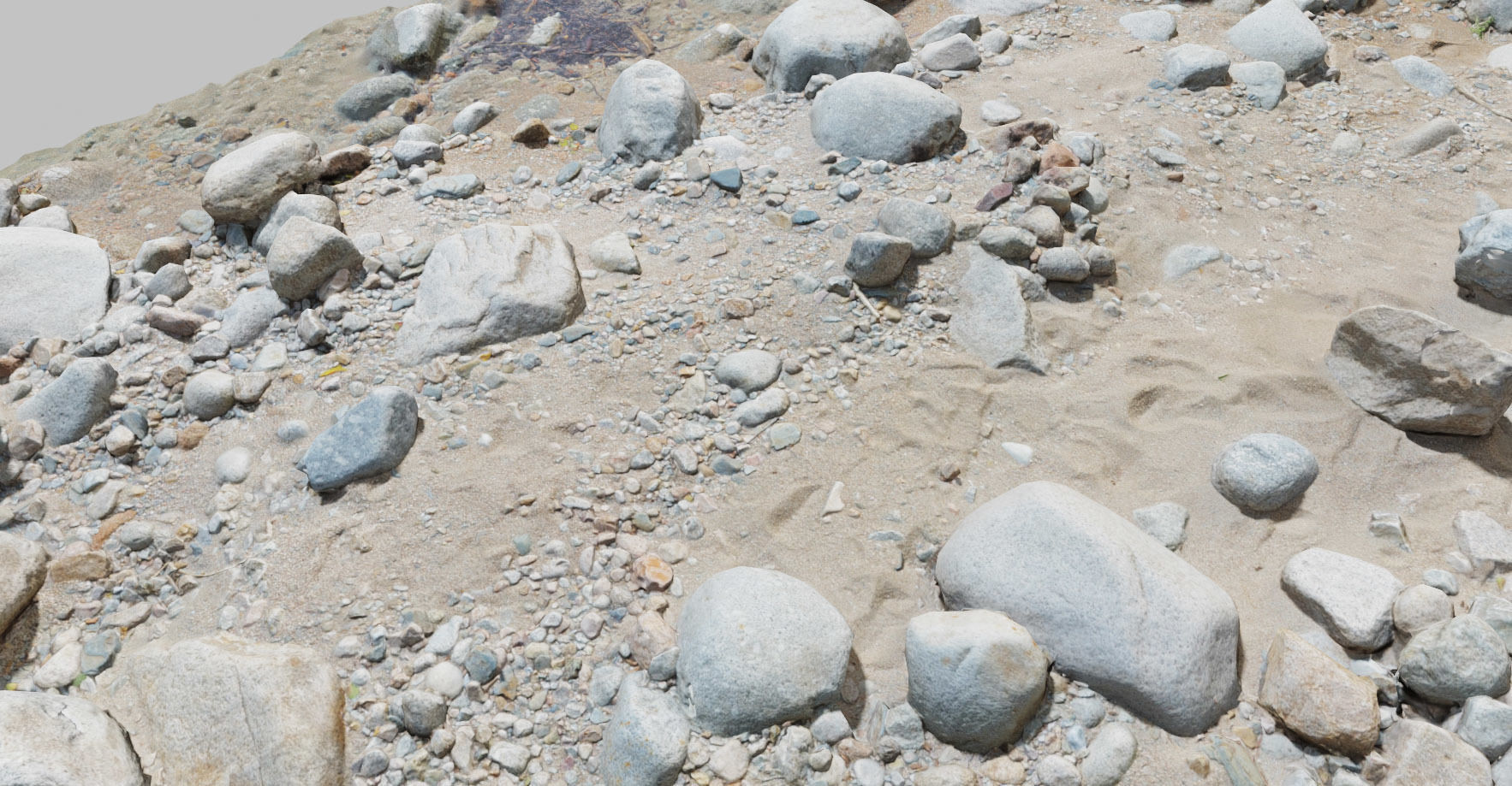 River Stone Pebbles Sand Rocks Scan PBR Low-poly 3D model_15