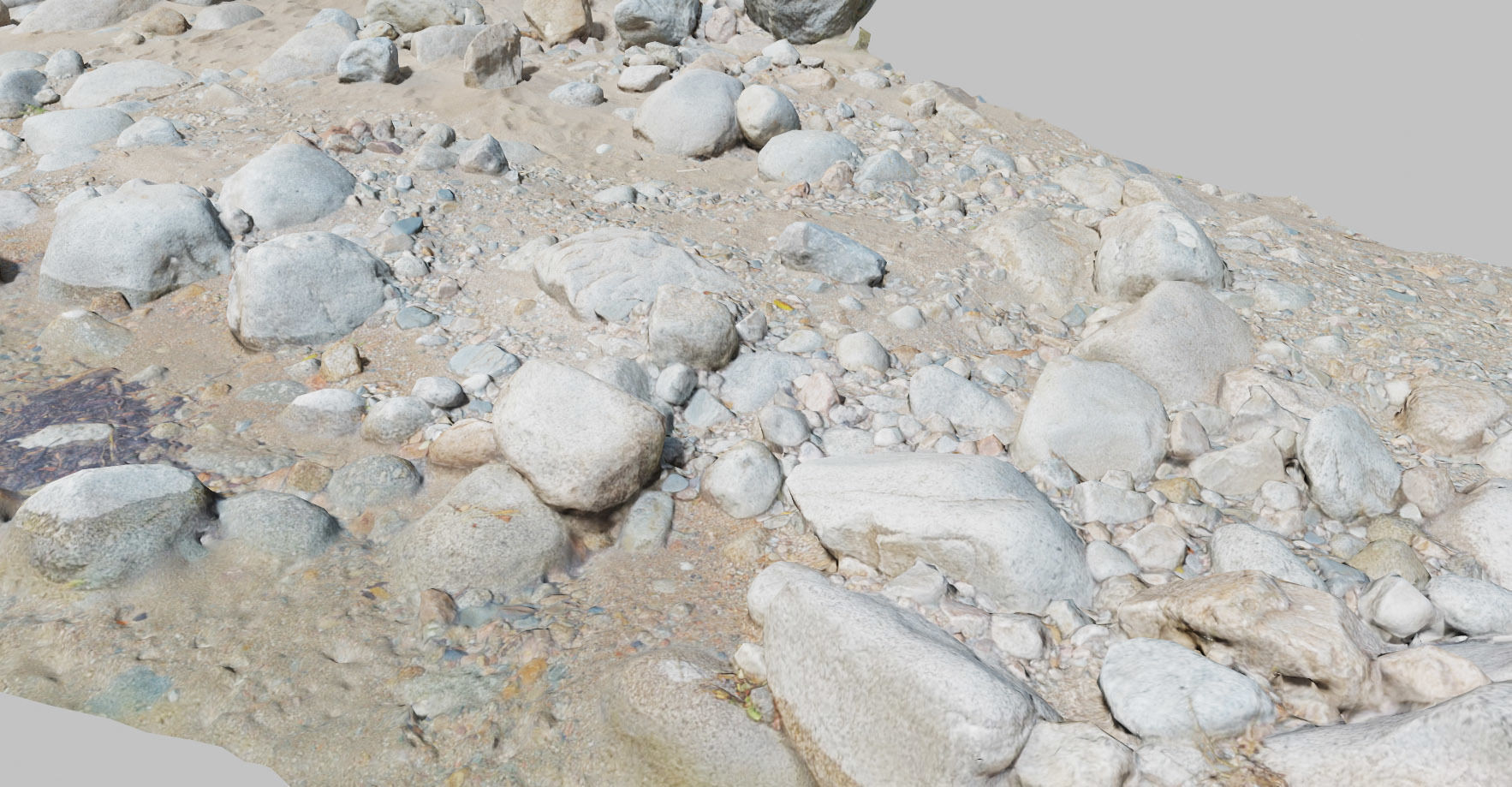 River Stone Pebbles Sand Rocks Scan PBR Low-poly 3D model_17
