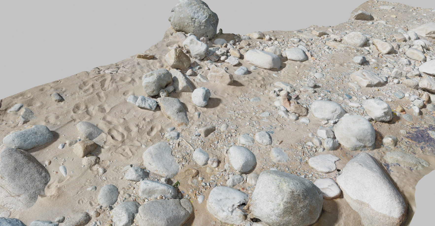 River Stone Pebbles Sand Rocks Scan PBR Low-poly 3D model_6