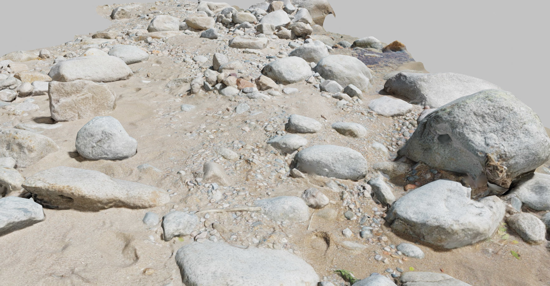 River Stone Pebbles Sand Rocks Scan PBR Low-poly 3D model_16