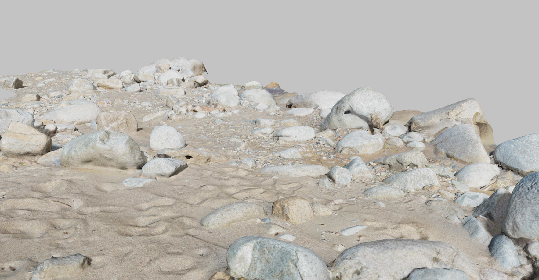 River Stone Pebbles Sand Rocks Scan PBR Low-poly 3D model_11