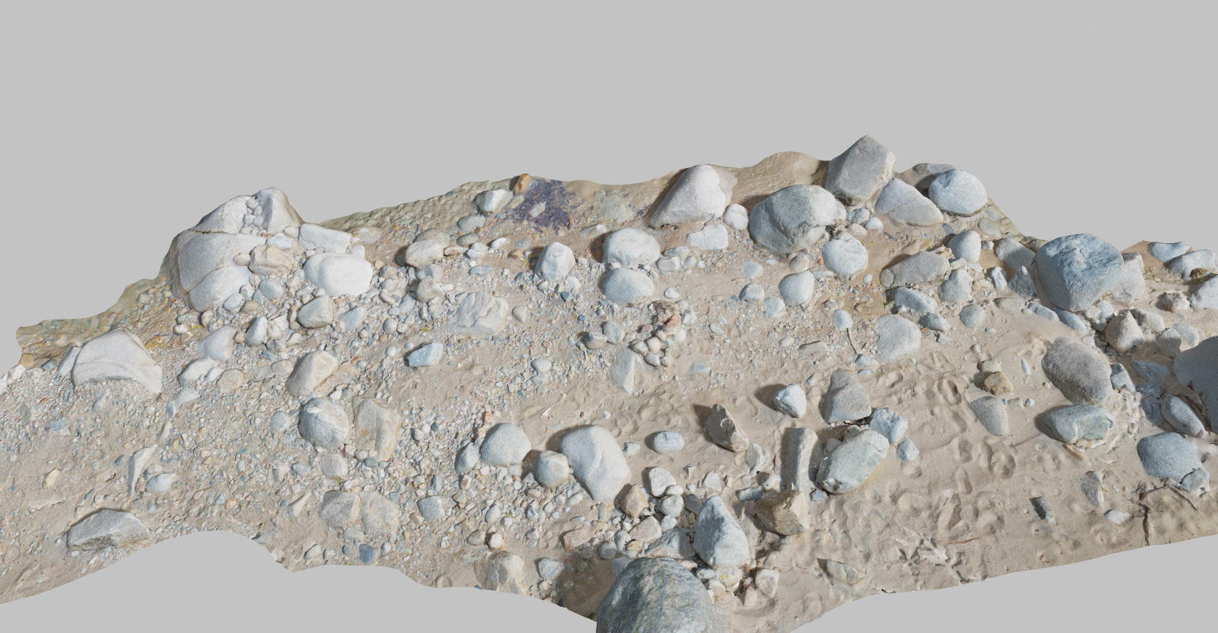 River Stone Pebbles Sand Rocks Scan PBR Low-poly 3D model_12