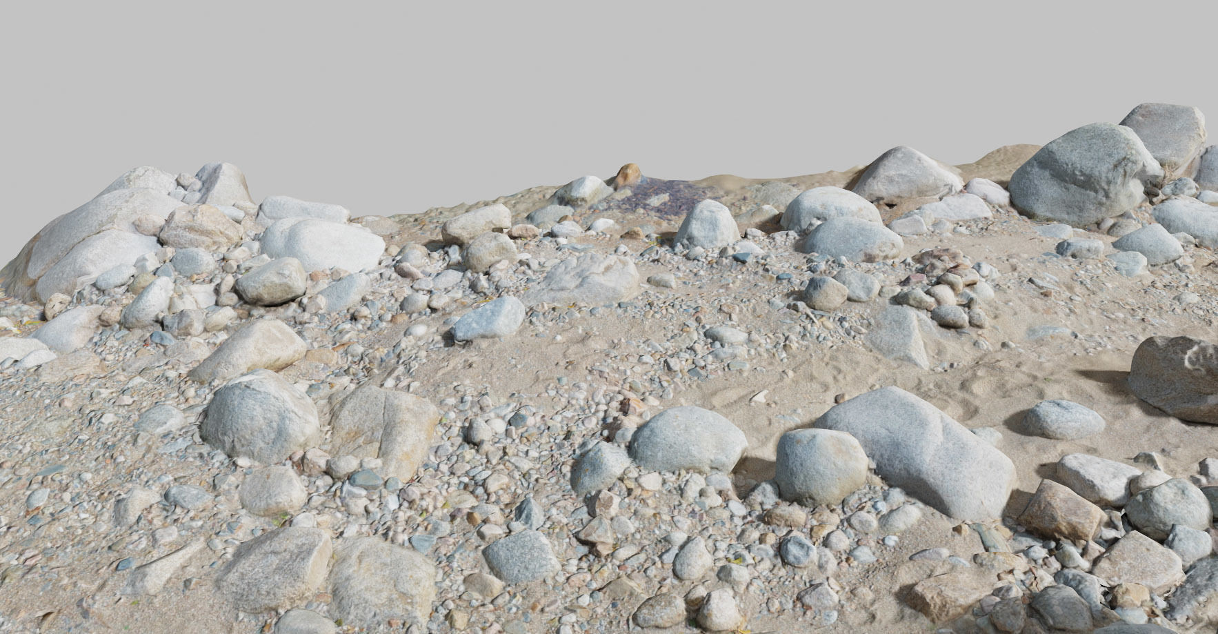 River Stone Pebbles Sand Rocks Scan PBR Low-poly 3D model_9