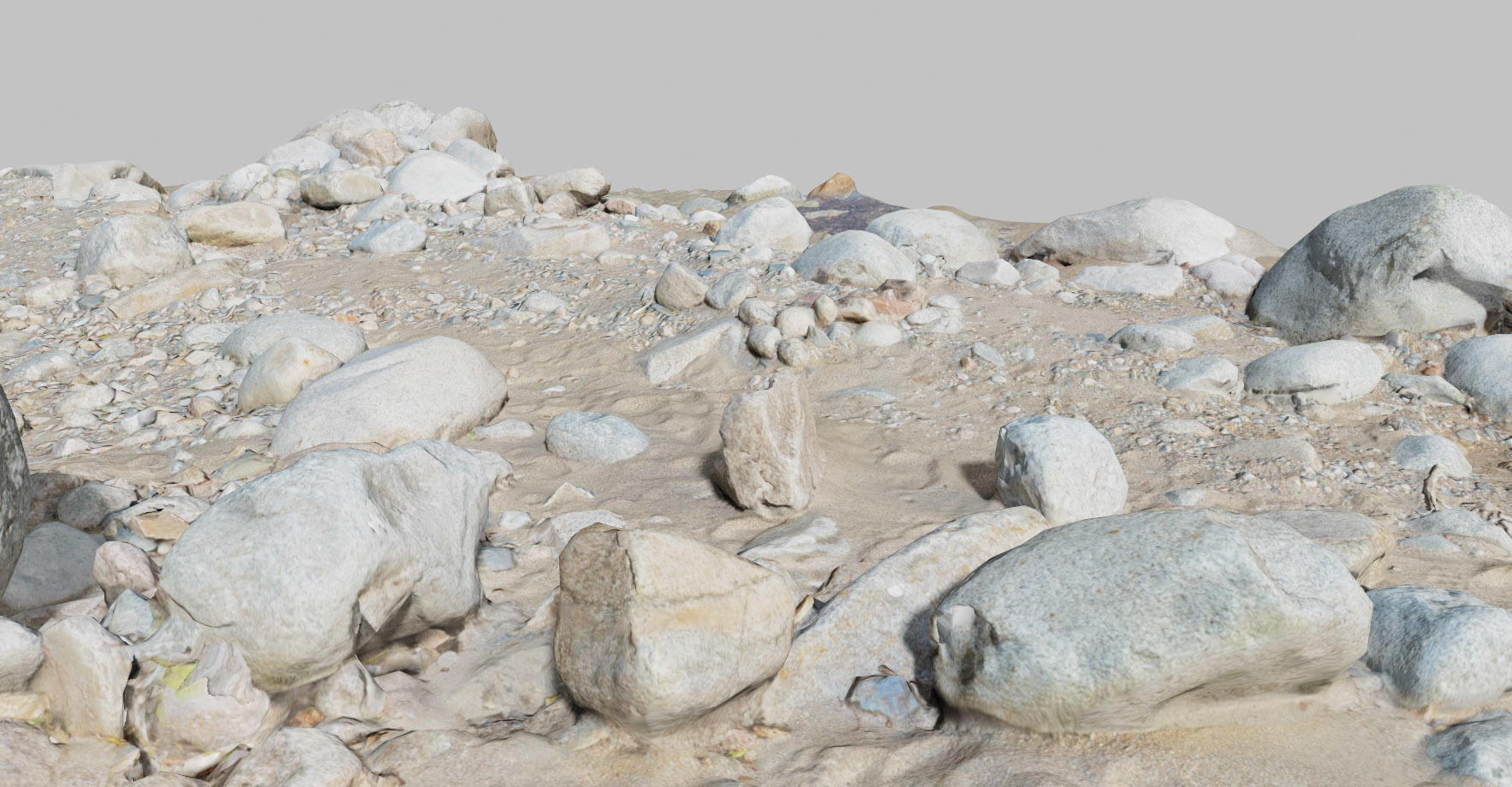 River Stone Pebbles Sand Rocks Scan PBR Low-poly 3D model_10