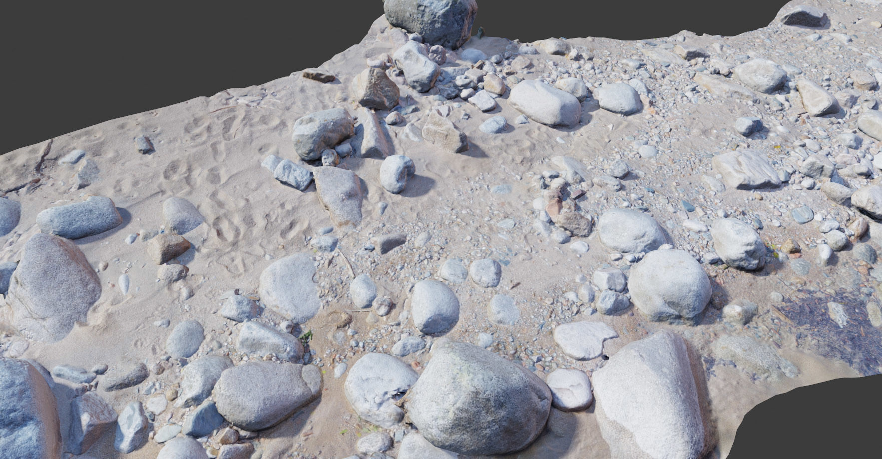 River Stone Pebbles Sand Rocks Scan PBR Low-poly 3D model_5