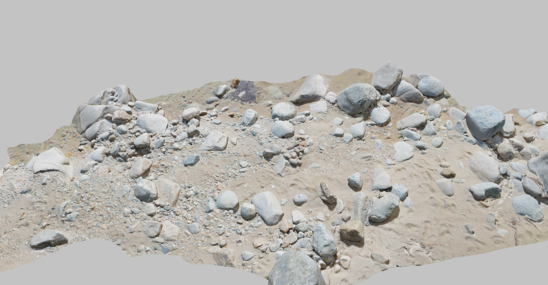 River Stone Pebbles Sand Rocks Scan PBR Low-poly 3D model_1