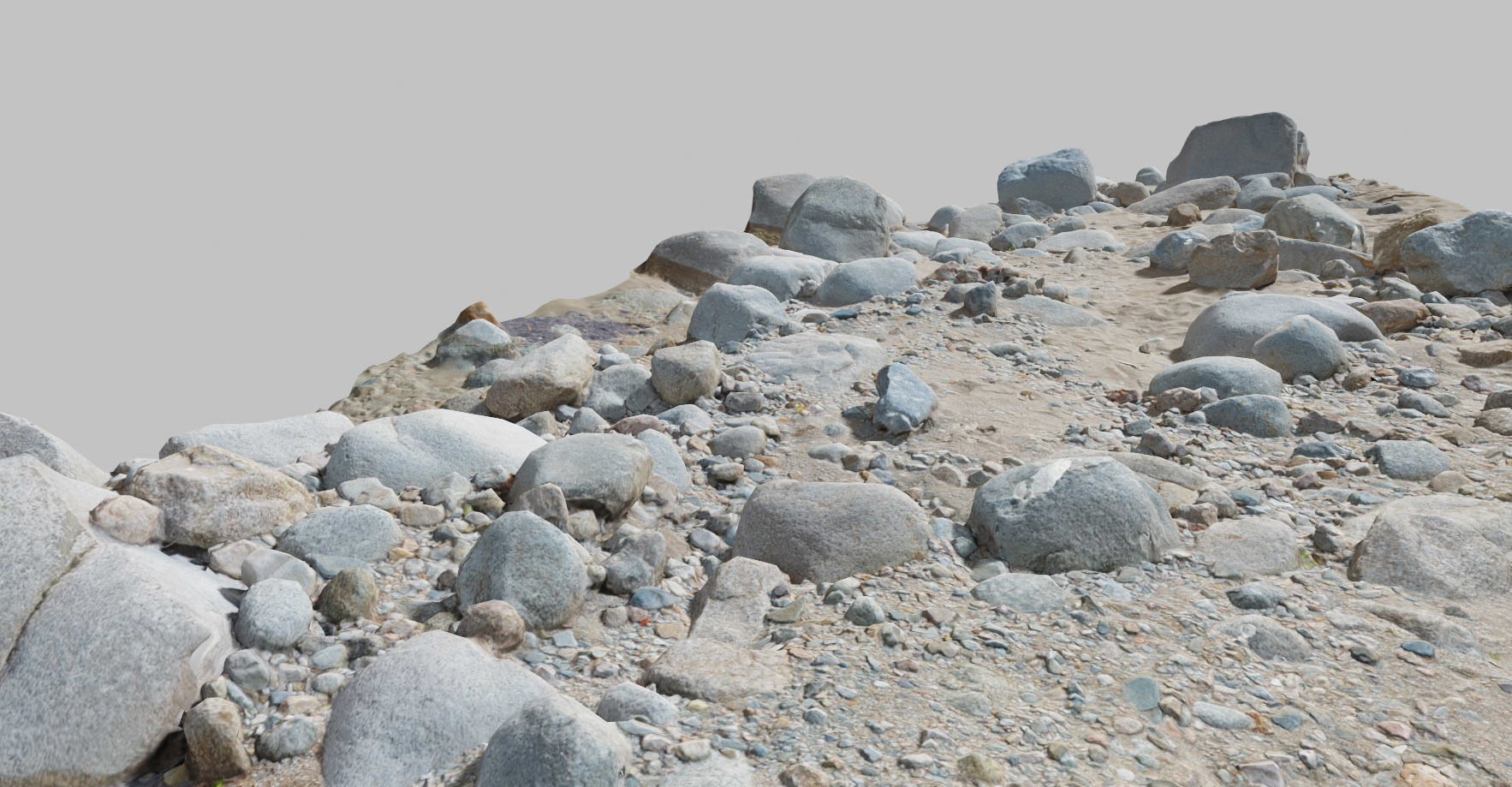 River Stone Pebbles Sand Rocks Scan PBR Low-poly 3D model_8