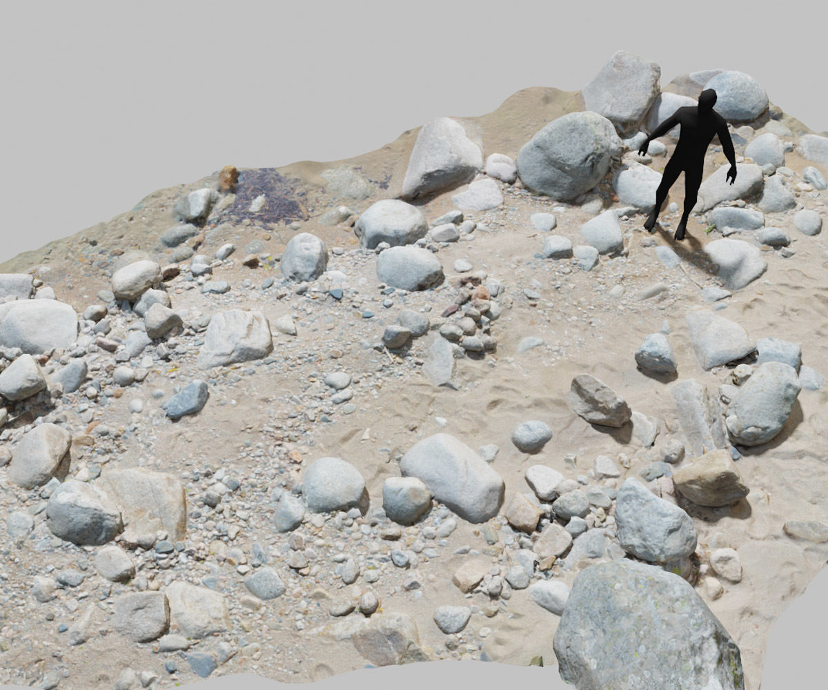 River Stone Pebbles Sand Rocks Scan PBR Low-poly 3D model_18