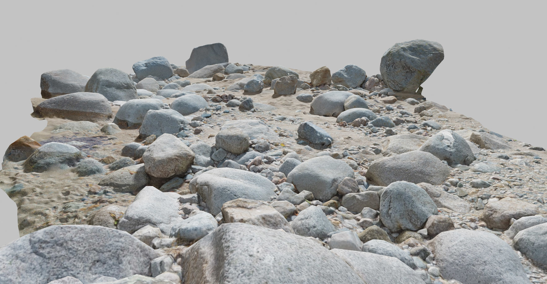 River Stone Pebbles Sand Rocks Scan PBR Low-poly 3D model_7