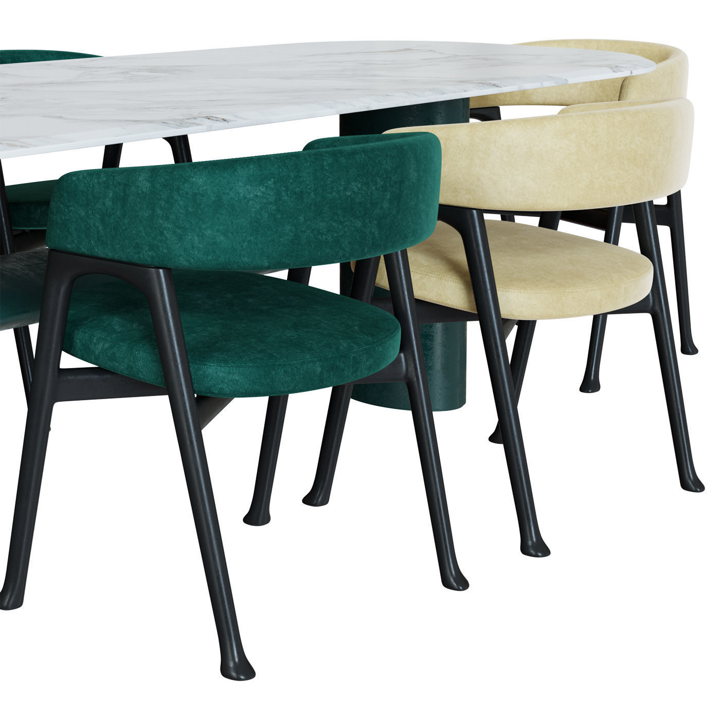 Baxter Corinne chair and Baxter Ellipse table 3D model_2